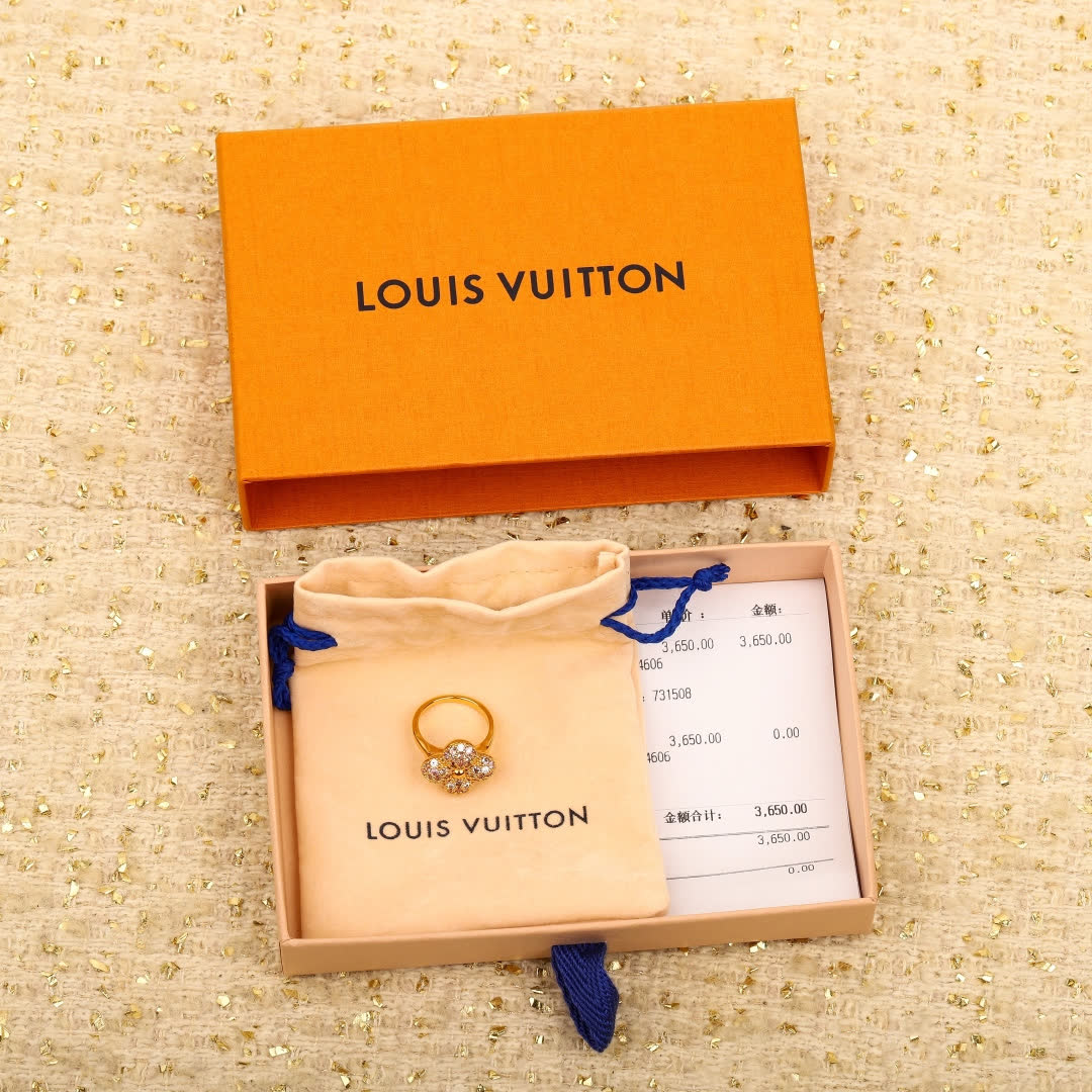 Louis Vuitton Gold Ring with Diamonds